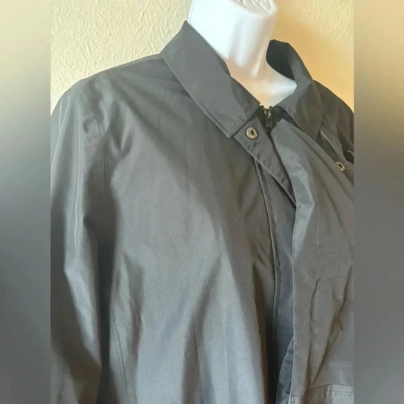 Lands' End Black Trench Coat - Picture 5 of 11